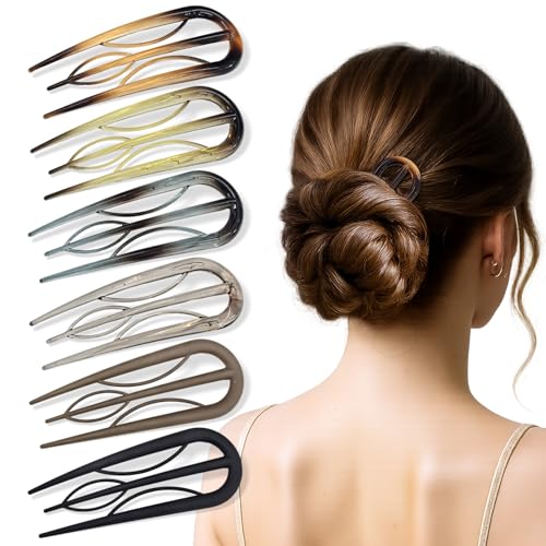 Set de 6 pinzas francesas cabello en U multicolor miniatura 1