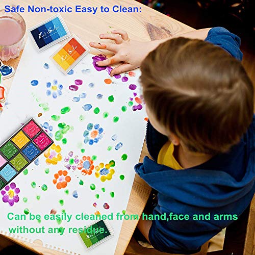 Xoreart Finger Washable Ink Pads For Kids, Non-Toxic, 20 Color Diy Rainbow Craft Ink Pads For Rubber Stamps, Paper, Wood Fabric, Best Gift For Kids (Pack Of 20) #TOP4
