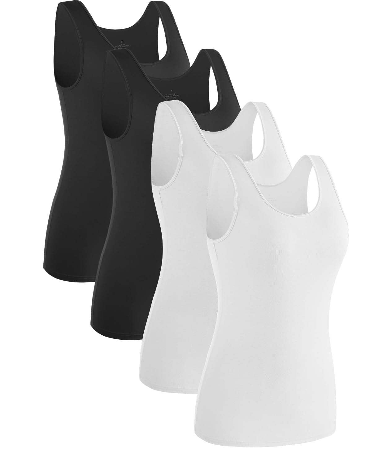 KnuffneeWomen Tank Tops Basic Vest Top Sleeveless Cami Undershirt 4 Pack