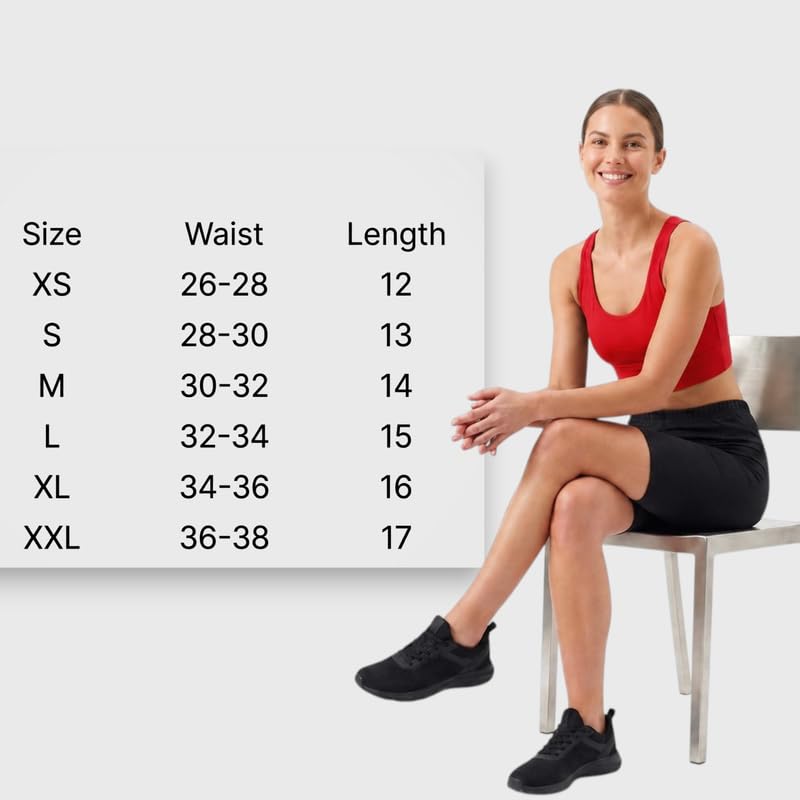 Image of Women's Cotton Lycra Cycling Shorts | 95% Cotton 5% Spandex | Stretchable Knee Length Tights for Gym, Yoga & Sports