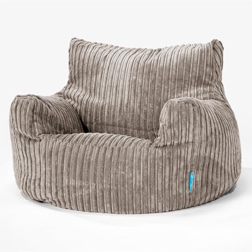 Lounge Pug, Puff Sillón para niños 3-8 años, Pana Clásica Marrón empolvado