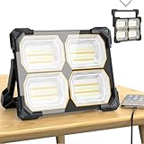 【極高輝・点灯15~25時間】TANKAO 投光器 充電式 led 作業灯 300W 明るさ26000ルーメン 屋外 超高輝 26000mAh大容量電池 残量表示 5種類点灯モード 最強 ワークライト 耐塵耐水 便携式 太陽光発電 磁気設計 キャンプ アウトドア 登山 夜釣り 夜間訓練 作業用 停電 防災 地震 避難対策 (300W)