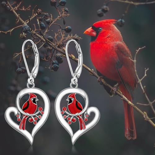 Red Cardinal Earrings Cardinal Gifts for Women Appear When Angels Are Near Sterling Silver Memorial for Loss of Loved3