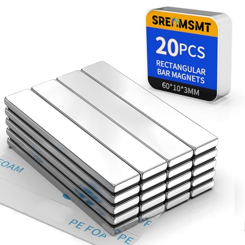 Image of Powerful Neodymium Bar Magnets, 20 Pack Heavy Duty Magnet, 60x10x3 mm