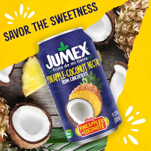 Image of Jumex Pineapple Coconut Nectar - Made with Pineapple Juice & Coconut Cream - Tropical Fruit Juice Concentrate for Smoothie Mix, Cocktail Mixers, Kids Drinks & Beverages - 11.3oz, 24 Pack Canned Drinks