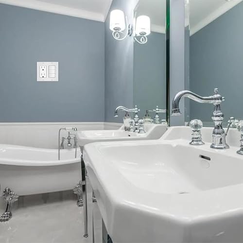 Miniatura 6 de Placa de pared con salida de interruptor de 2 segmentos, placa frontal eléctrica doble Decora para interruptor de luz, interruptor inteligente,