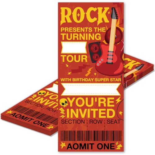 MQCLYSG Rock Birthday Party Invitations