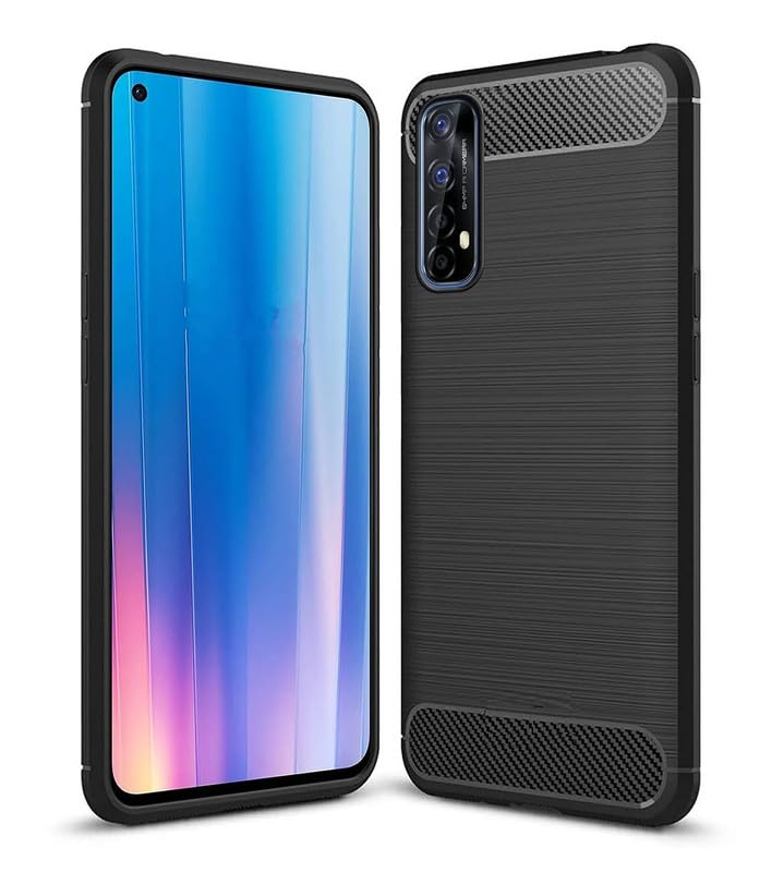 Image of Hybrid Carbon Fiber Back Case for Realme Narzo 20 Pro (Black)