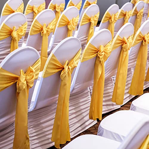 10 Pack Gold Satin Table Runners 12 x 108 inches Long Premium Satin Table Runner fit Rectange and Round Table for Birthday Parties, Banquets, Engagements Decoration, Wedding Party, Graduations - Image 6