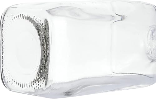 Miniatura 7 de Moonetto 4 botellas de almacenamiento de vidrio graduado cuadrado de laboratorio de 33.8 fl oz con tapa naranja de polipropileno GL45