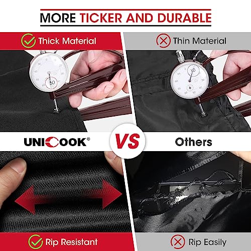 Image of Unicook 63 Inch Grill Cover for Weber Genesis 300 Series and New 2022 Genesis 300, Outdoor BBQ Gas Grill Cover, Heavy Duty Waterproof Fade Resistant, Compared to Weber 7757