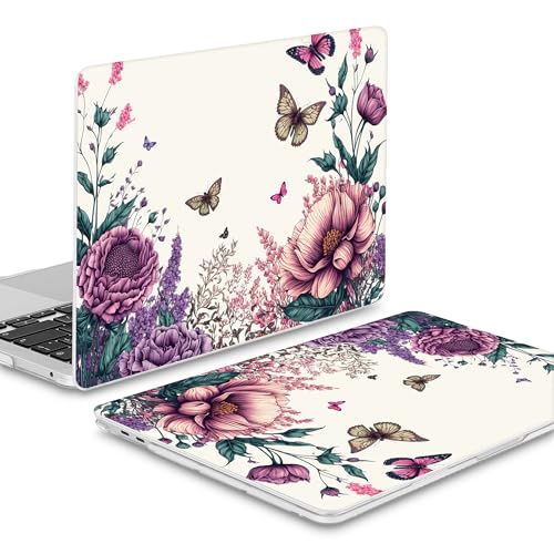 Funda MacBook Pro 13 M1 M2 antichoque protector rígido floral con rejillas de ventilación 7