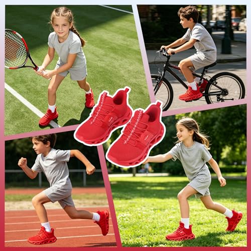 Image of VITUOFLY Boys Girls Sneakers Kids Mesh Lightweight Running Tennis Shoes