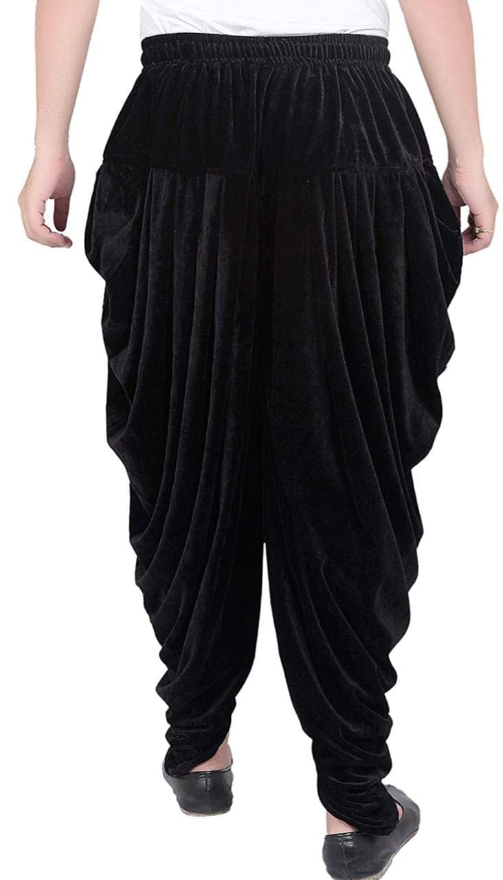Trustous Mens Cotton Blend White Patiala Salwar Pants (BLACK) - Image 3 thumbnail