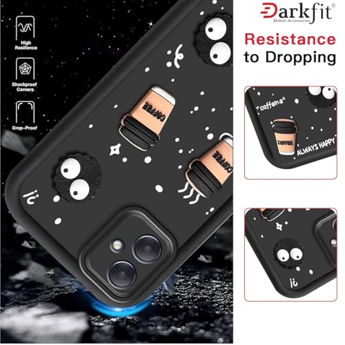 Image of DARKFIT Back Case Cover Compatible for Samsung Galaxy F06 5G | Cute Fun Cartoon 3D Ball | Coffee Silicone Case | Case Cover with Camera & Body Protection| Shock Proof | for Samsung F06 5G| Color Black