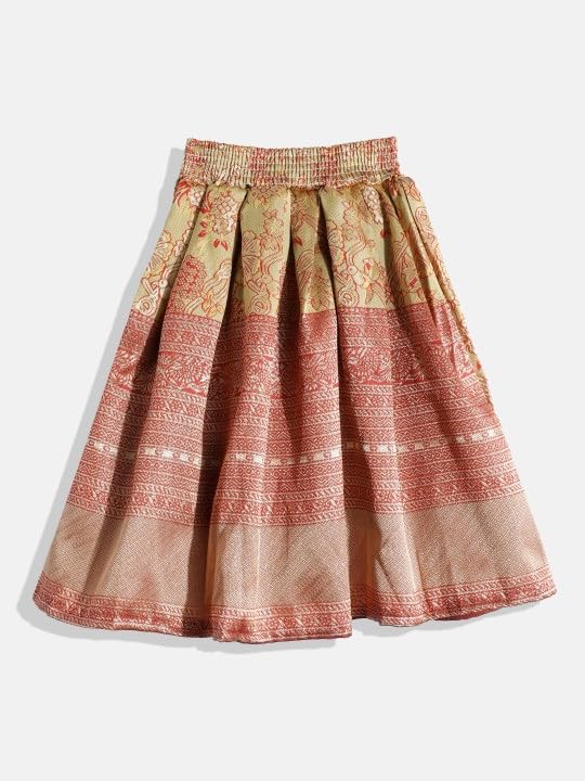 Aarika Girls Ethnic Wear Red-Yellow Colour Solid Silk Lehenga Choli Set-(1 Years-3 Years)-(Lch-Shm-7004-Red-20)
