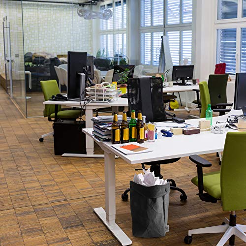 bun-di Swiss® Trash | Dekorativer Designer Papierkorb mit Knitteroptik für Büro, Arbeitszimmer | waschbares Papyr | 12l (Black) - Image 8