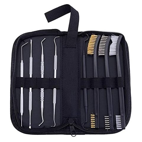 BOOSTEADY Stainless Steel Gunsmith Armorer Pick Set Gun Cleaning Picks & Double-End Brushes - Steel Ends Picks Cover