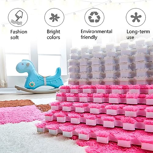 Tapis De Sol Puzzle En Mousse EVA – 12 Carrés Peluche Bleu/nazy – Antidérapant Et Facile à Assembler Pour Chambre Ou Salle De Jeux