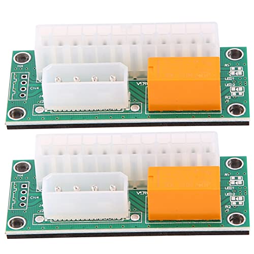 Ujjdwiurgh Paquete de 2 Adaptadores de Fuente de AlimentacióN MúLtiple PSU Dual, Conector Add2Psu ATX de 24 una Molex de 4 para BTC Miner