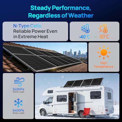 Image of ECO-WORTHY N-Type 195 Watt Solar Panel 18 Volt Monocrystalline Solar Panel