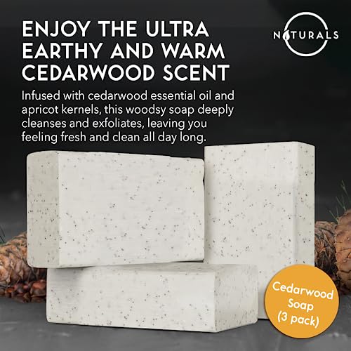 O Naturals 7.76 Oz (3Pc) Exfoliating Soap Bar Cedarwood thumb #1