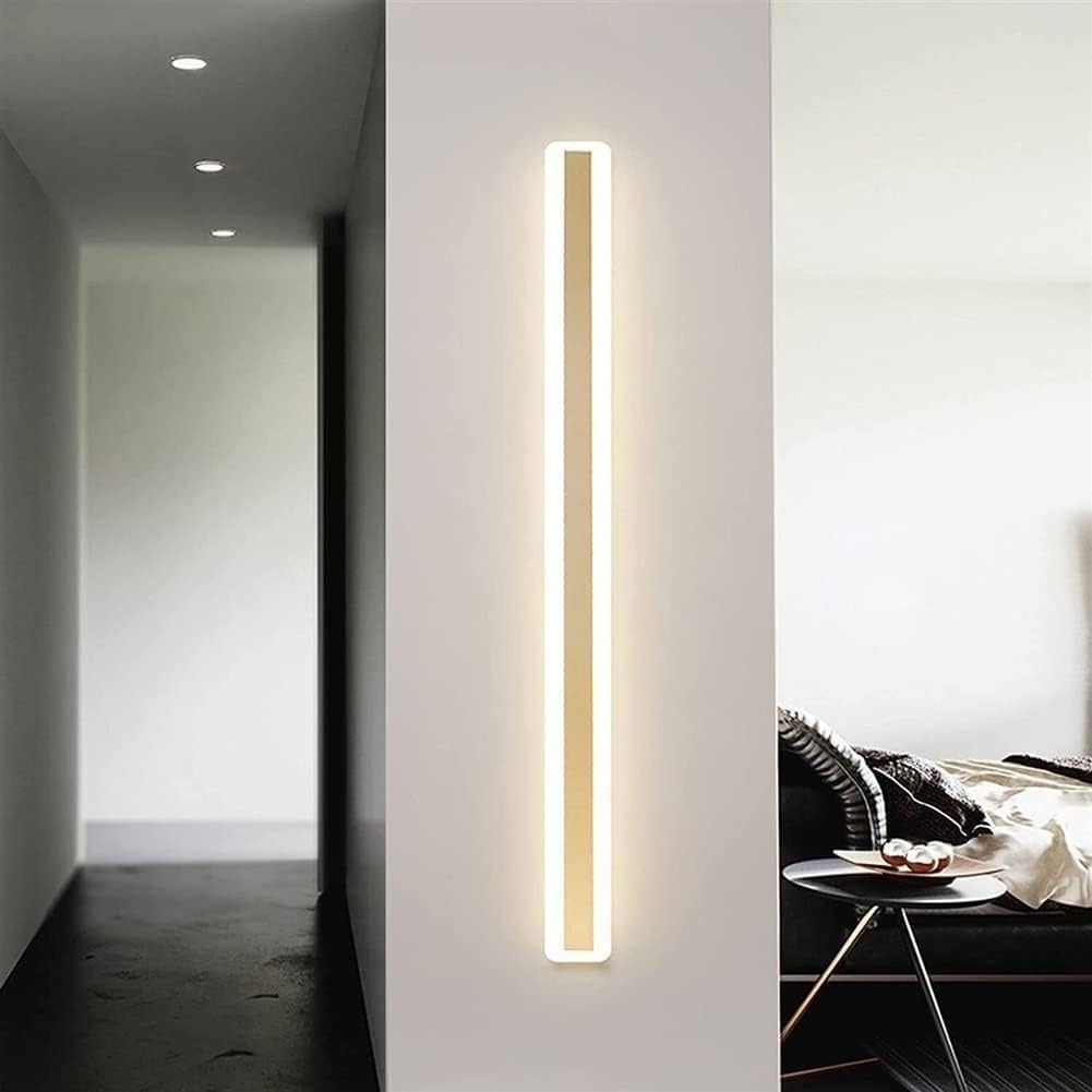 HCZKIUJY Wall lamp, LED Long Strip Wall Light Indoor/Outdoor Up and Down Sconce Mirror Wall Lights Linear Wall Lamp Modern(Gold-40cm)