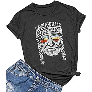 KIDDAD-Womens-Have-a-Willie-Nice-Day-Shirt-Letter-Print-Graphic-T-Shirt-Short-Sleeve-Sunset-Shades-Casual-Tee-Tops KIDDAD Women's Have a Nice Day Shirt Letter Print Graphic T-Shirt Short Sleeve Sunset Shades Casual Tee Tops