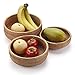Round Rattan Fruit Baskets Woven Storage Bowls Key Holder Stackable for Shelf Kitchen Tabletop Natural Set of 3
