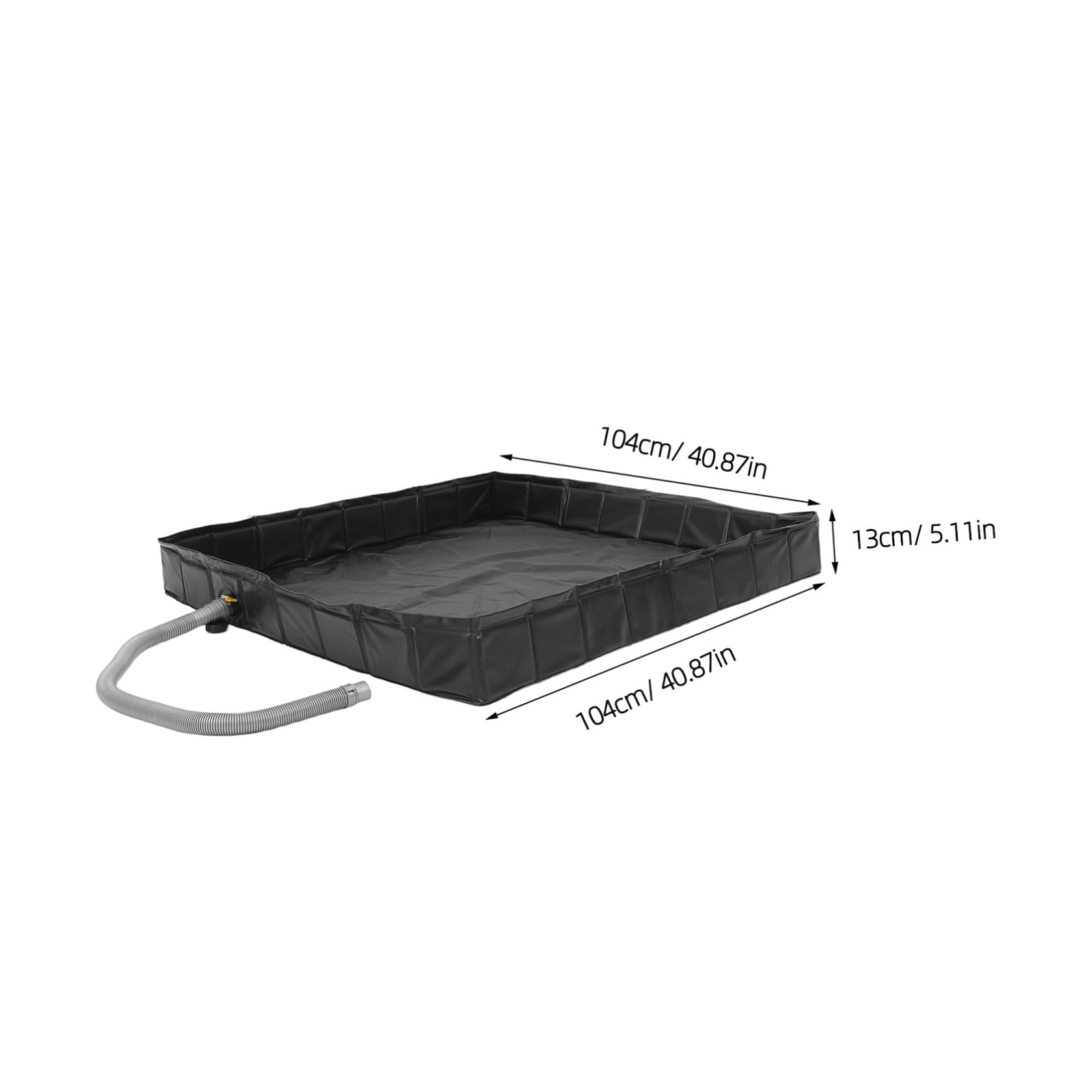 DOITOOL Plato de Ducha Plegable Cuadrado 104cm X 104cm Negro | Pvc y Pp, Desagüe Desmontable Incluido, para Suelos de Cabina y Uso en Rv