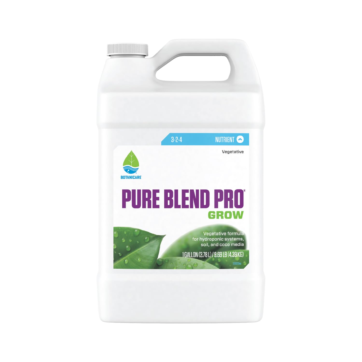 Botanicare Pure Blend Pro Grow, Nutrient, 3-2-4, 1 gal.