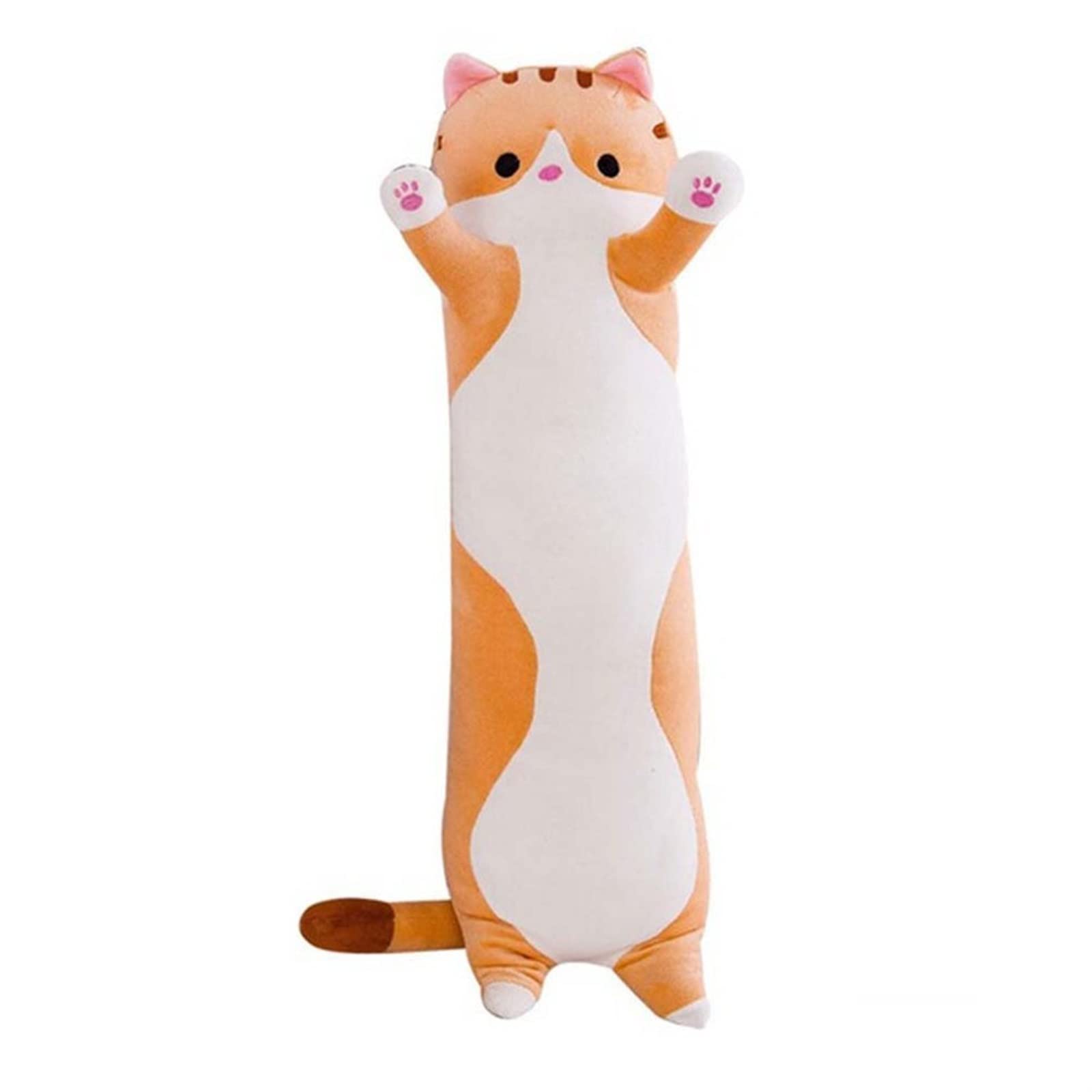 TRIONN King Size Pillows, Cute Cat Pillow Plush Toy Long Sleeping Pillow Cute Plush Cat Doll Soft Stuffed Kitten Pillow Knee Pillows