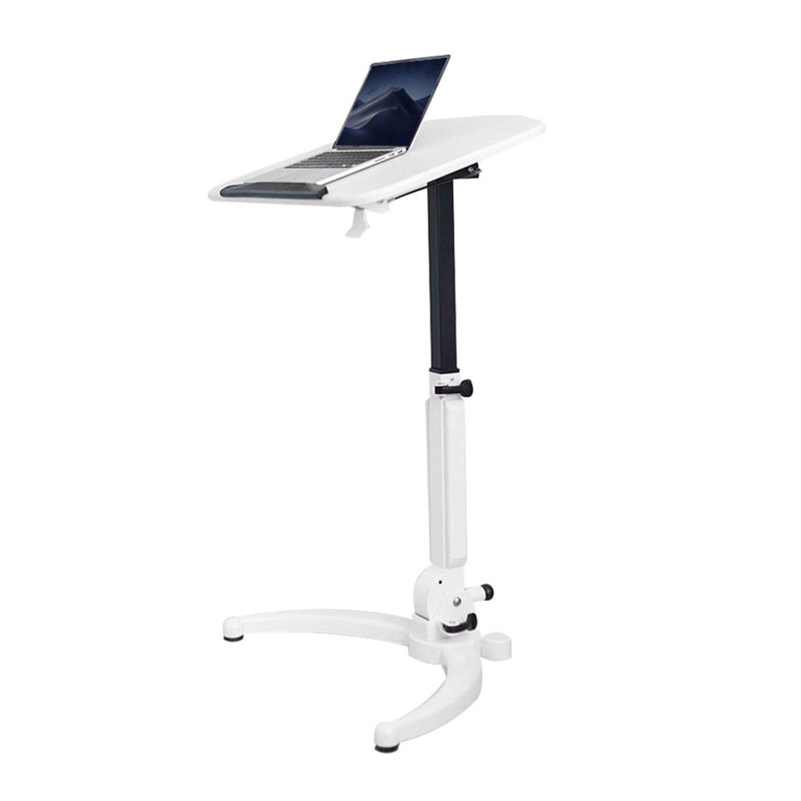Tavolino da Letto Mobile Sedia da Letto Portatile su Ruote Tavolo da Lettura Mobile Sala Conferenze 71 * 52* (75-110) CM (Color : White, Size : 71 * 52*(75-110) CM)