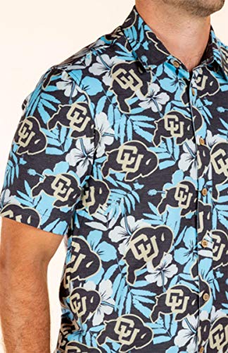 Mens Colorado Buffaloes Hawaiian Button Down Short Sleeve Floral Shirt3
