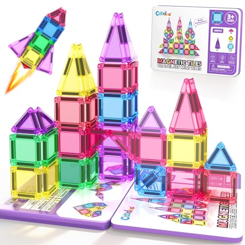 Mini Magnetic Tiles Travel Set Magnetic Building Blocks Kids Travel Toys
