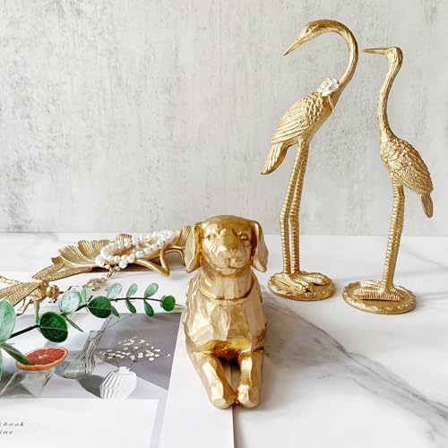Estatua de Perro Dorado para Decoración de Hogar miniatura 5