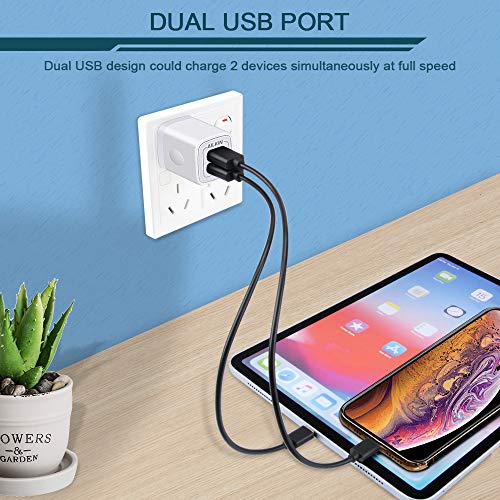 Ailkin DS4451 Wall Charger, 3Pack 5V/2.1A Ailkin 2-Port Usb Wall Charger Home Travel Plug Power Ac Adapter Fast Charging Block Cube thumb #4