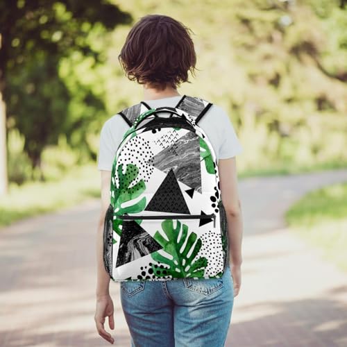 Sac à dos filles et garçons multicolore à motif géométrique et marbre chic