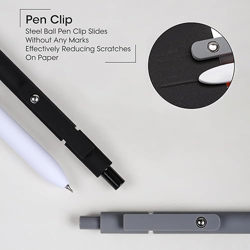 Miniatura 4 de FIOVER Bolígrafos de gel, 6 bolígrafos de punta fina, bolígrafos de escritura suave, bolígrafos de tinta de gel negra de 0.020 in, bolígrafos de