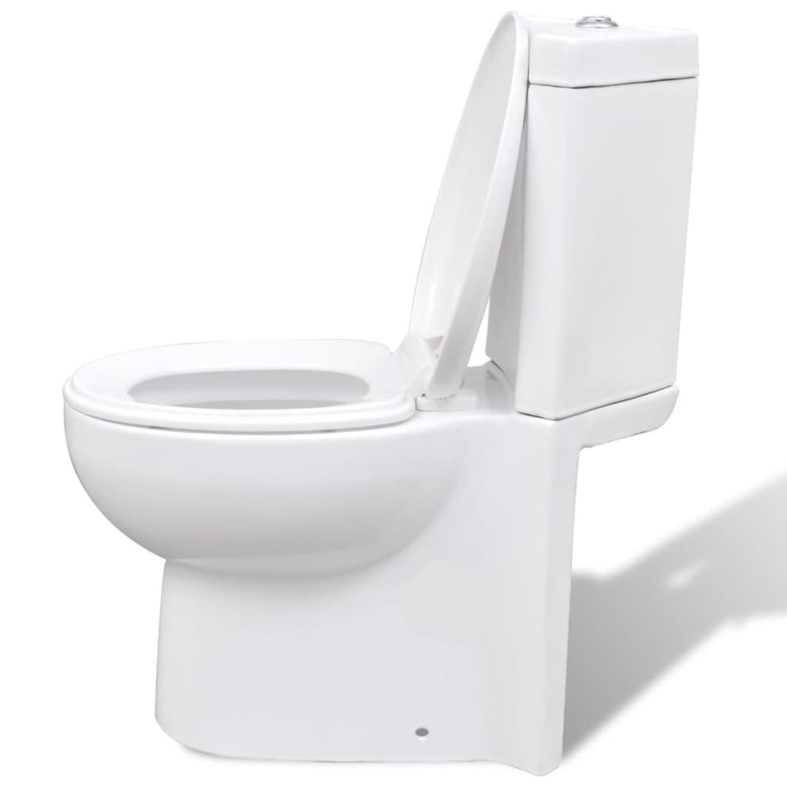 Homgoday WC in ceramica, WC compatto a pavimento WC con meccanismo a doppio scarico WC WC ad angolo in ceramica bianca