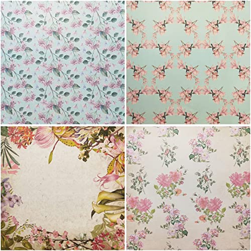 Qililandiy 24 Sheets Cardstock Paper Pad Inches Lovely Garden Cardmaking Paper Pack Floral Spring-Themed Scrapbook Paper Decorative Paper For Diy Craft Paper Photo Album (6 * 6Inches) #TOP3