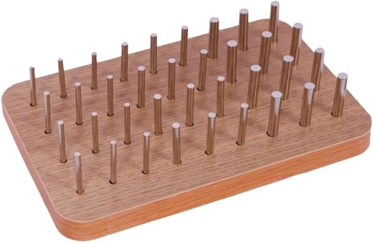 Chaksy 36 Hole Wooden Pegboard, 4mm/6mm/8mm Hand Rehabilitation Board with Pegs, Hand Therapy Pegboard