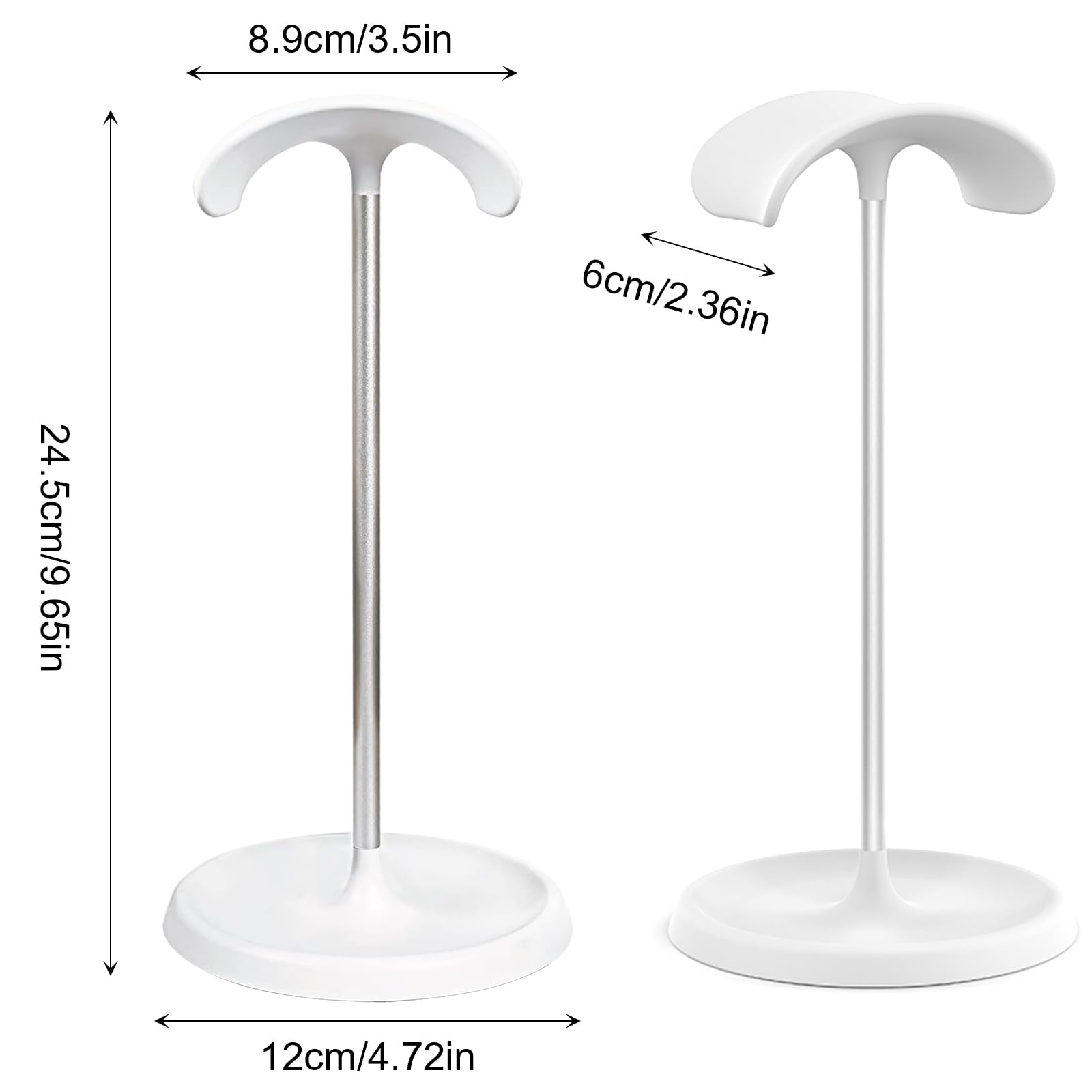 Support Casque Gamer Pizsieat Blanc - Base Lourde Compatible AirPods Max, Sony, Bose | Range Casque Bureau