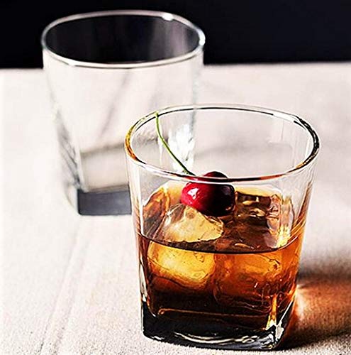 Image of Premium Crystal Whiskey Glasses Set of 6 Large Lead-Free Crystal Glass Tasting Cups Scotch Glasses Tumblers for Drinking Irish Whisky Bourbon Tequila (Square Tumbler, 6 * 9.1oz)