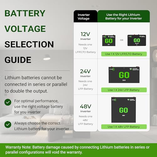 Image of LFPGO400 | LFP Inverter Battery | 25.6V /100Ah, 2560Wh | Lithium | Smart BMS, 5 Year Warranty, 10+ Year Life