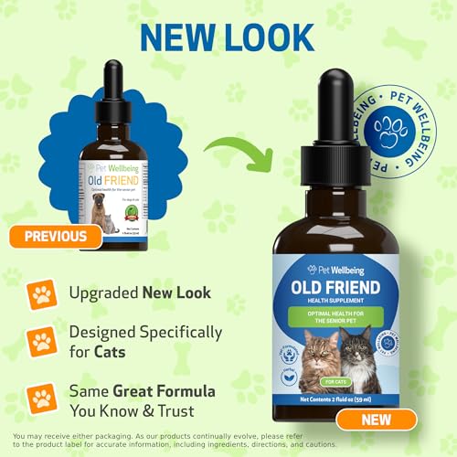 Pet Wellbeing Old Friend for Senior Cats - Supports Immune System Health, Joint Mobility, Healthy Energy Levels, Alfalfa, Reishi - Veterinarian-Formulated Herbal Supplement 2 oz (59 ml) - Image 3