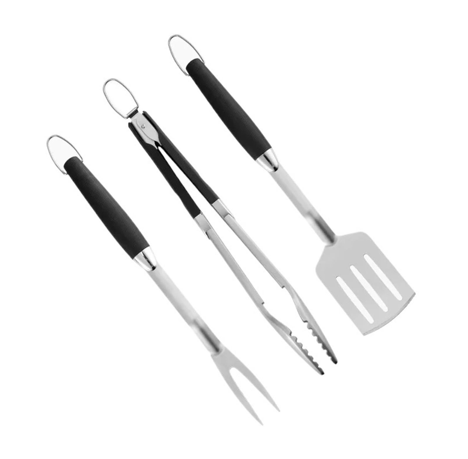 Generisch 3-teiliges Grillbesteck-Set aus Edelstahl, Grillgabel, Zange, Grillspatel for tragbares Grillen und die Verwendung in der Küche