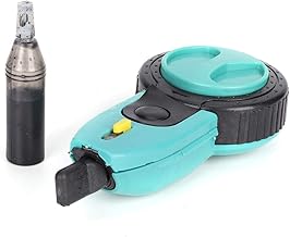 Oumefar Mini ferramenta automática de linha de giz marcenaria caligrafia corda corda carretel kit de carretel de giz resistente a quebrado tinta marcador de linha de giz com tinta