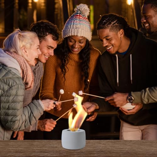 Tabletop Fire Pit Bowl, Indoor Fire Pit Tisch 5.1x3.5 Beton Tischkämpfer, tragbarer Alkoholkamin, langjähriges Verbrennen & Rauchloser Kamin mit Löscher für den Terrassenbalkon – Bild 6