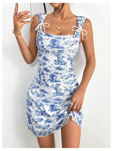 Image of Floerns Women's Leopard Print Mesh Bodycon Mini Dress Sleeveless Bowknot Y2k Dresses
